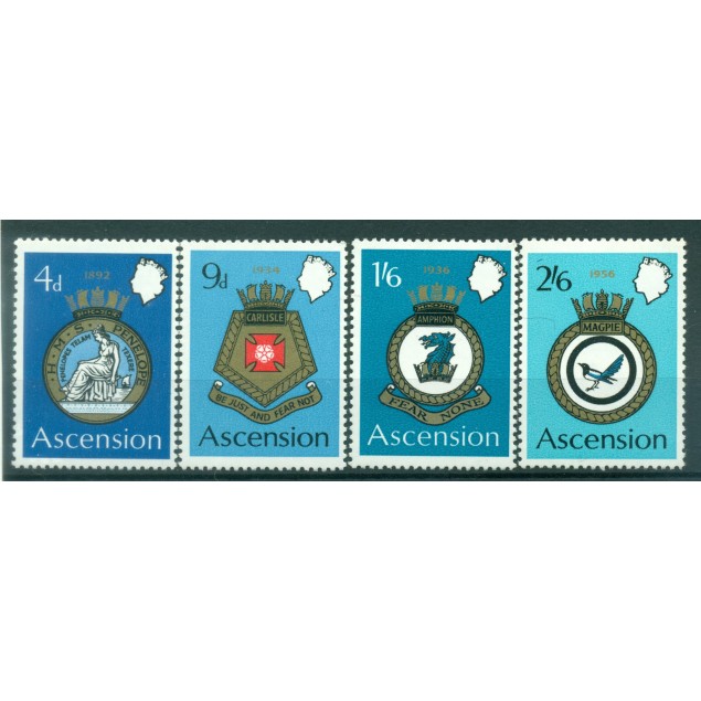 Île de l'Ascension 1970 - Y. & T. n. 135/38 - Blasons de la marine royalel (Michel n. 134/37)