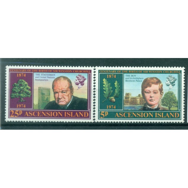 Ascension Island 1974 - Y. & T. n. 182/83 - Winston Churchill (Michel n. 181/82)