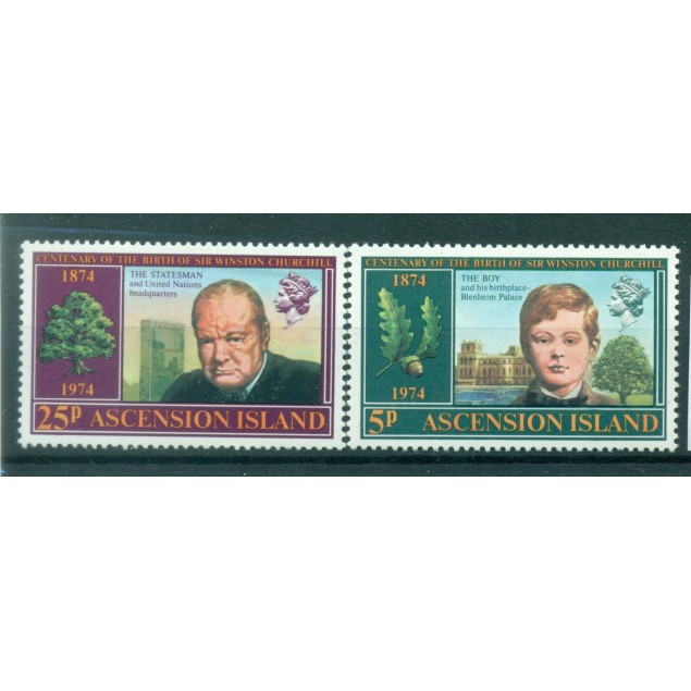 Île de l'Ascension 1974 - Y. & T. n. 182/83 - Winston Churchill (Michel n. 181/82)