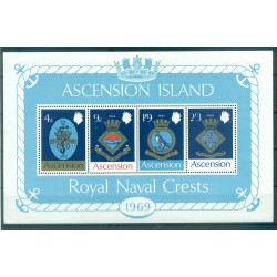 Isola di Ascensione 1969 - Y. & T. foglietto n. 1 - Stemmi della marina reale (Michel foglietto n. 1)