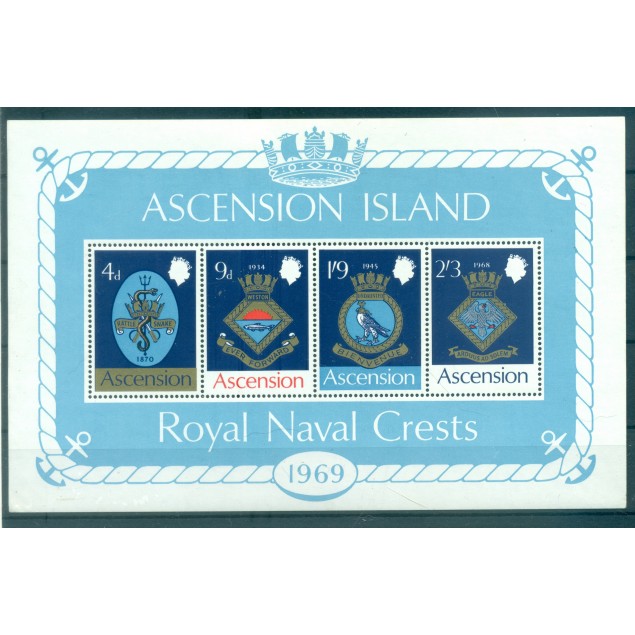 Île de l'Ascension 1969 - Y. & T. feuillet n. 1 - Blasons de la marine royalel (Michel feuillet n. 1)