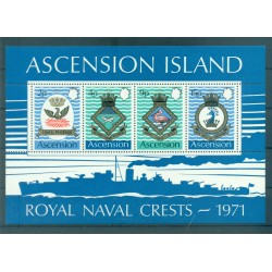 Isola di Ascensione 1971 - Y. & T. foglietto n. 3 - Stemmi della marina reale (Michel foglietto n. 3)