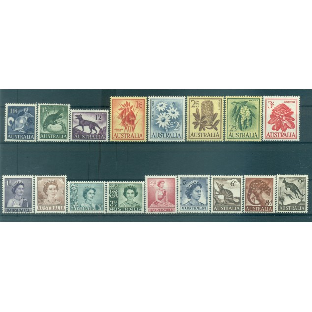 Australia 1959-62 - Y & T n. 249/59 - Serie ordinaria (Michel n. 288/92 A-294/302-310/11x )