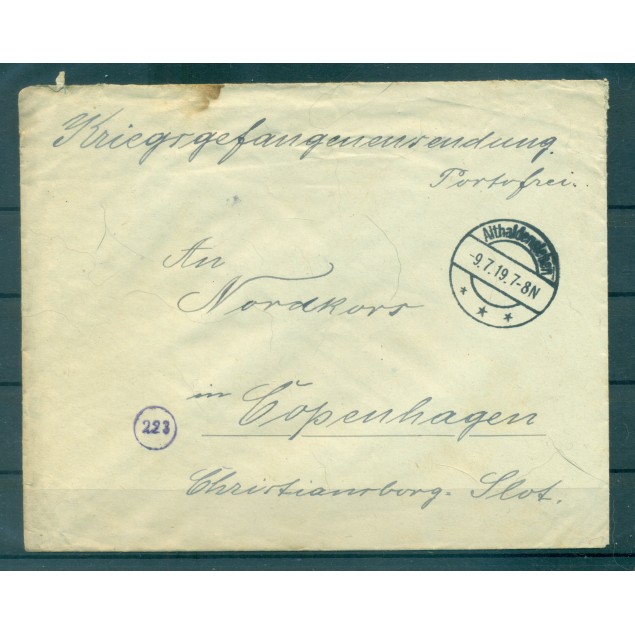 Allemagne 1919 - Correspondance prisonniers de guerre - Althaldensleben