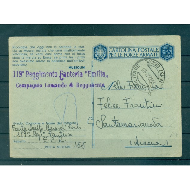 Italie  1942 - Franchise militaire n. 137 Sez. A - Kotor