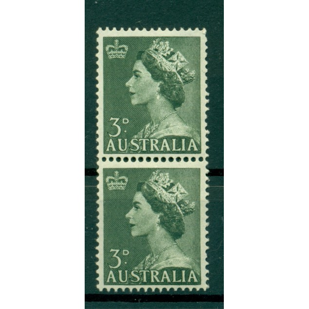 Australie 1953 - Y & T n. 197 - Série courante (Michel n. 236) - Coil paire (2)