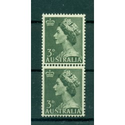 Australia 1953 - Y & T n. 197 - Serie ordinaria (Michel n. 236) Coil pair (3)