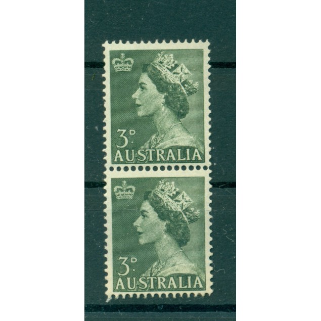 Australie 1953 - Y & T n. 197 - Série courante (Michel n. 236) - Coil paire (8)