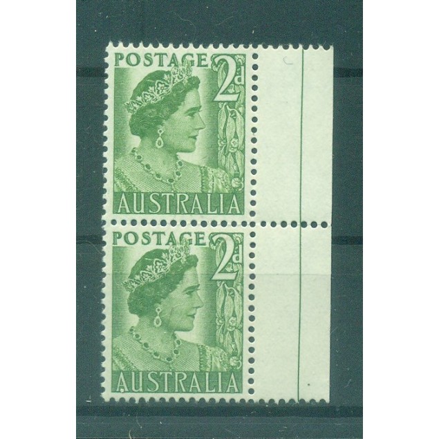 Australia 1950-52 - Y & T n. 172 - Serie ordinaria (Michel n. 205) Coil pair (3)