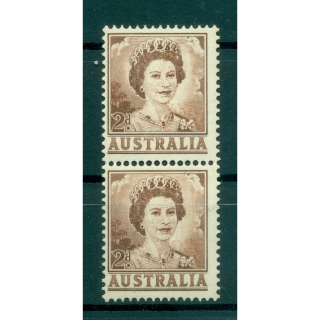 Australie 1959-62 - Y & T n. 249A - Série courante (Michel n. 316 x) - Paire coil (ii)