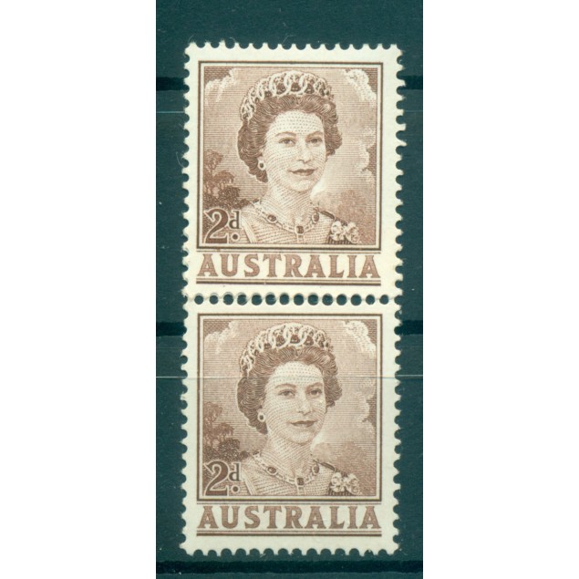 Australia 1959-62 - Y & T n. 249A - Serie ordinaria (Michel n. 316 x) - Coil pair (iii)