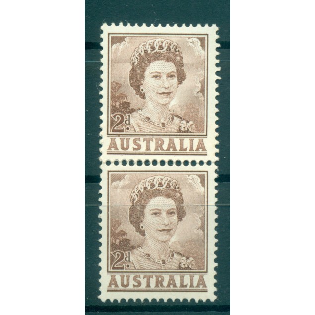 Australie 1959-62 - Y & T n. 249A - Série courante (Michel n. 316 x) - Paire coil (iii)