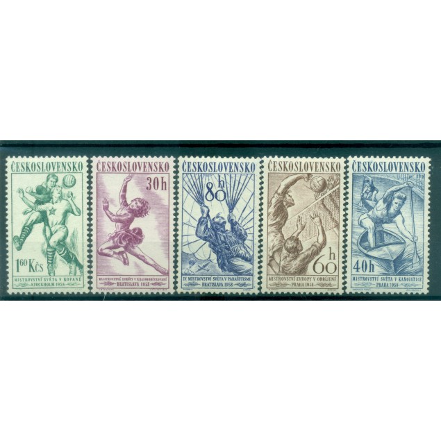 Czechoslovakia 1958 - Y & T n. 942/46 -  Sports  (Michel n. 1058/62)