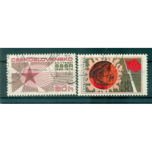 Cecoslovacchia 1972 - Y & T n. 1953/54 - Rivoluzione d'Ottobre (Michel n. 2103/04)