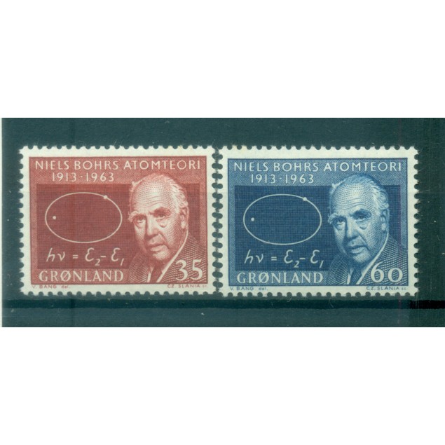 Groenlandia 1963 - Y & T n. 53/54 - Niels Bohr (Michel n.  62/63)