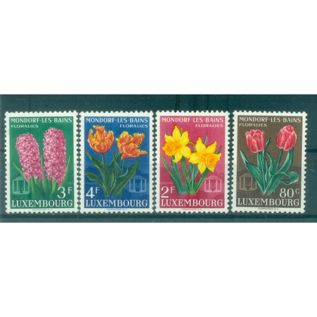 Lussemburgo 1955 - Y & T  n. 490/93 - Esposizione floreale di Mondorf les Bains (Michel n. 531/34)