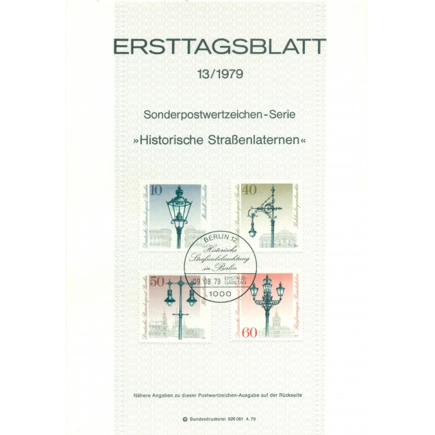 Berlino Ovest  1979 - Y & T n. 563/66 - Lampioni storici (Michel n. 603/06)