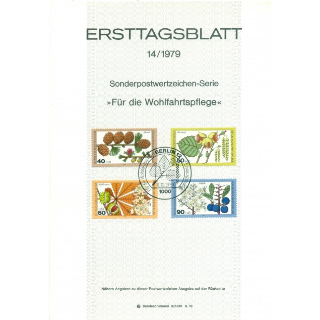 West Berlin 1979 - Y & T n. 568/71 - Flora of the forests (Michel n. 607/10)