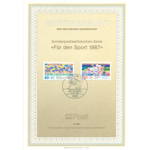 Berlin Ouest  1987 - Michel n. 777/78 - Evénements sportifs de 1987 (Y & T n. 738/39)