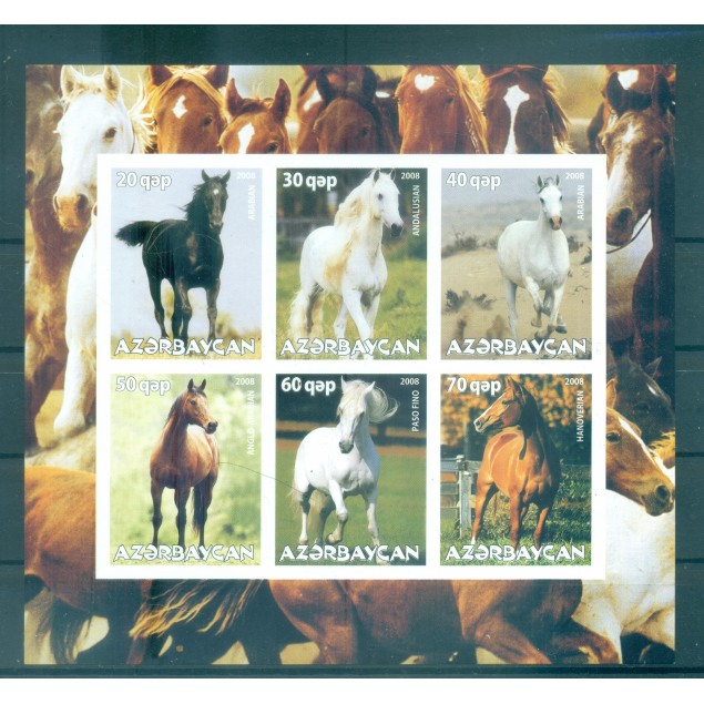 Azerbaïdjan 2008 - Feuillet "chevaux" non dentelé