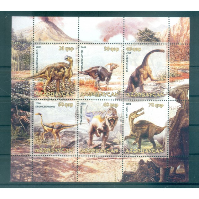 Azerbaïdjan 2008 - Feuillet "animaux préhistoriques"