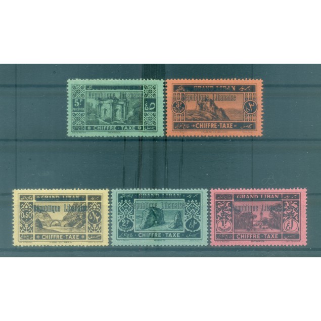 Liban 1927 - Y & T n. 16/20 - Timbres-taxe. Série courante (Michel n. 16/20)