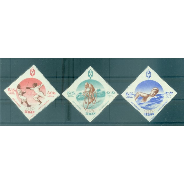 Liban 1961 - Y & T  n. 207/09 poste aérienne - Jeux olympiques de Rome (Michel n. 698/700)