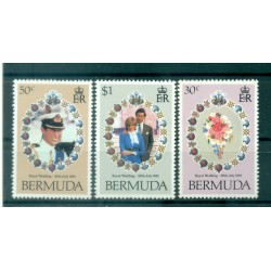 Bermuda 1981 - Y & T  n. 402/04 - Royal wedding (Michel  n. 401/03)