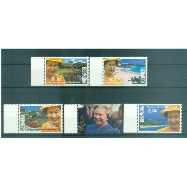 Bermuda 1992 - Y & T  n. 610/14 - Queen Elizabeth II (Michel n. 606/10)