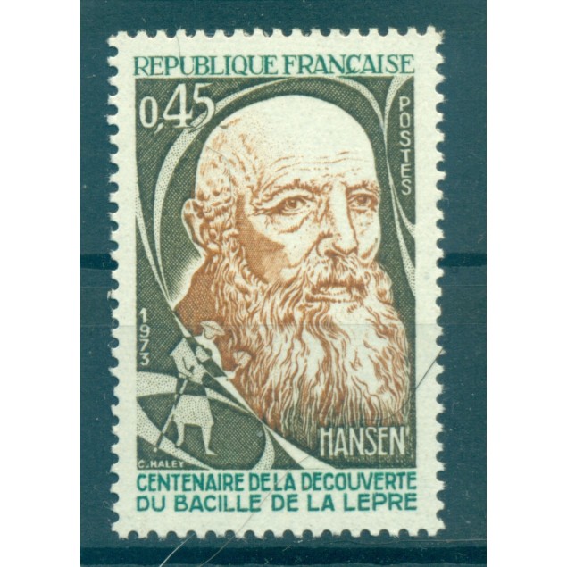 Francia  1973 - Y & T n. 1767 - Bacillo della lebbra  (Michel n. 1847)