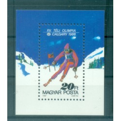 Ungheria 1987 - Y & T foglietto n. 194 - Olimpiadi invernali di Calgary (Michel foglietto n. 193A)