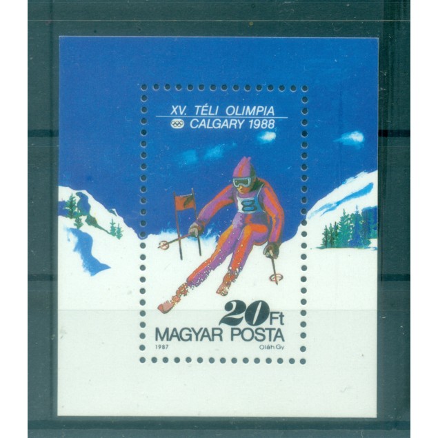Ungheria 1987 - Y & T foglietto n. 194 - Olimpiadi invernali di Calgary (Michel foglietto n. 193A)
