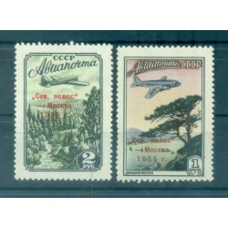 URSS 1955 - Y & T n. 102/03 posta aerea - Stazioni scientifiche "Polo Nord 4 e 5" (Michel n. 1789/90 A II)