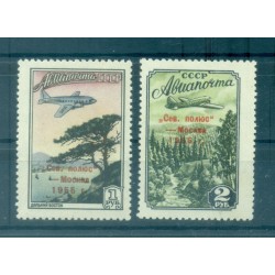 URSS 1955 - Y & T n. 102/03 poste aérienne - Stations scientifiques "Pôle Nord 4 et 5" (Michel n. 1789/90 A II)
