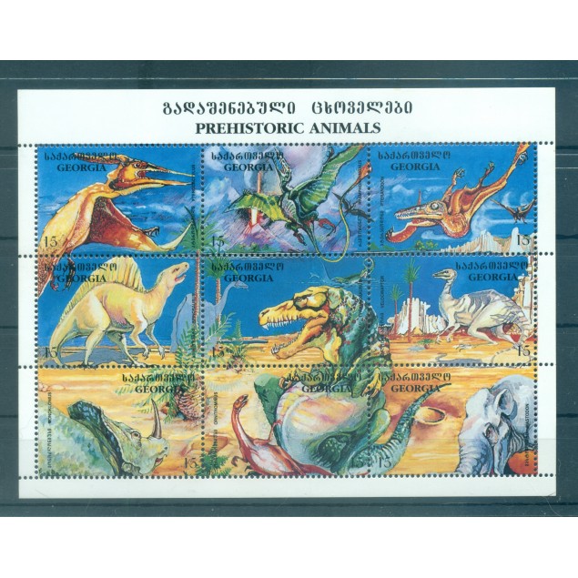 Géorgie  1995 - Y & T n. 130/38 - Faune préhistorique (Michel n. 143/51)