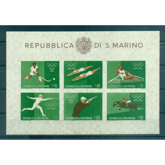San Marino 1960 - Y & T  foglietto n. 10 - Giochi olimpici di Roma (Michel foglietto n. 7)