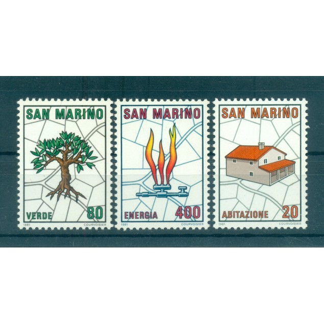 Saint-Marin 1981 - Y & T  n. 1034/36 - Plan d'aménagement (Michel n. 1237/39)
