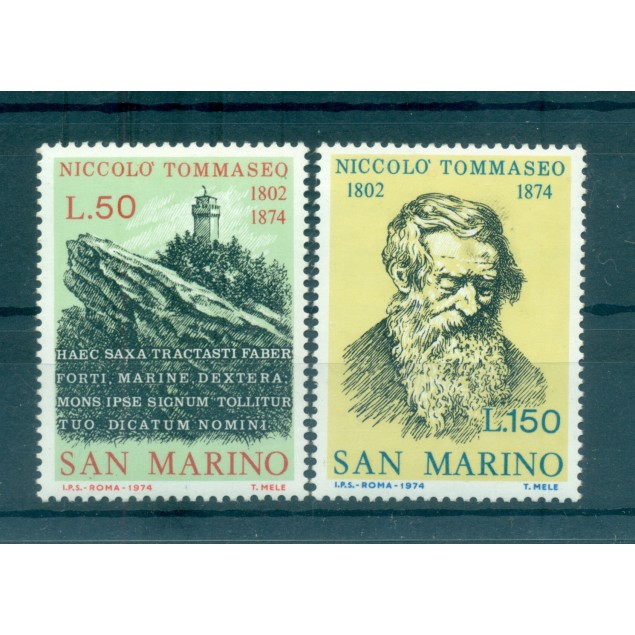 San Marino 1974 - Y & T  n. 883/84 - Niccolò Tommaseo (Michel n. 1080/81)