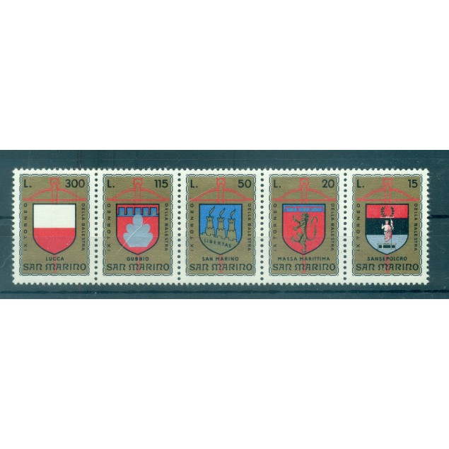 San Marino 1974 - Y & T  n. 876/80 - Coat of Arms (Michel n. 1070/74)