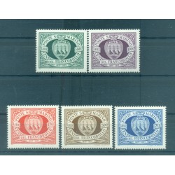 Saint-Marin 1977 - Y & T  n. 941/45 - Premier timbre-poste de Saint-Marin (Michel n. 1139/43)