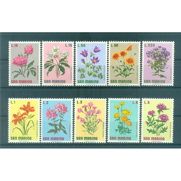 Saint-Marin 1971 - Y & T  n. 791/800 - Fleurs (Michel n. 984/93)