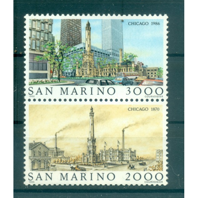 Saint-Marin 1986 - Y & T  n. 1136/37 - Les plus grandes villes du monde (Michel n. 1341/42)