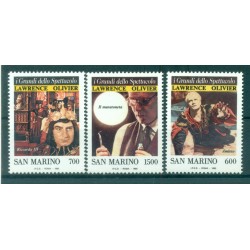 Saint-Marin 1990 - Y & T  n. 1238/40 - Sir Lawrence Olivier (Michel n. 1444/46)