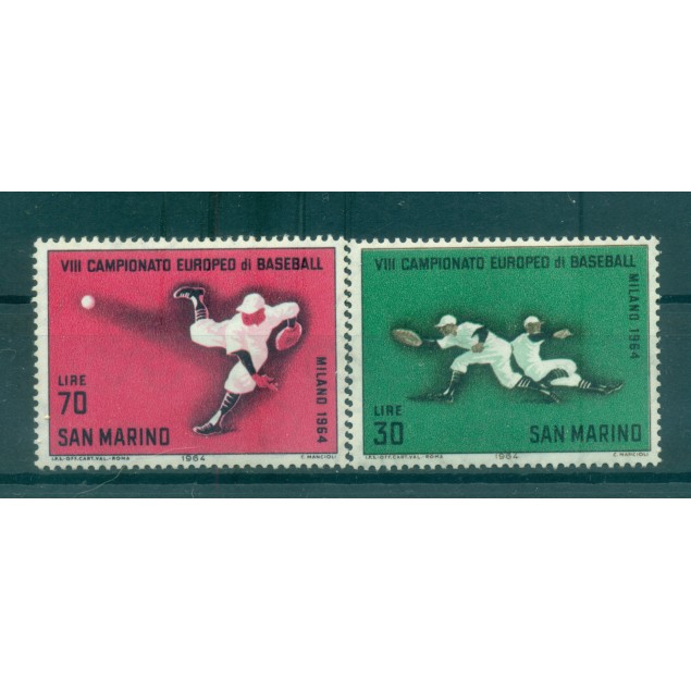 San Marino 1964 - Y & T  n. 637/38 - Baseball (Michel n. 824/25)
