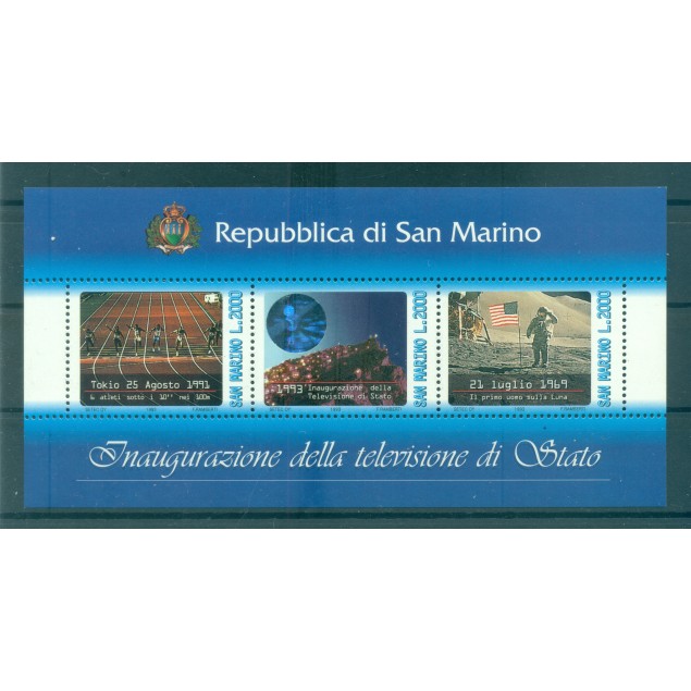 San Marino 1993 - Y & T  foglietto n. 19 - Televisione di Stato (Michel foglietto n. 16)