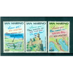 Saint-Marin 1990 - Y & T   n. 1229/31 - Année européenne du tourisme (Michel n. 1435/37)