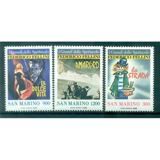San Marino 1988 - Y & T  n. 1186/88 - Federico Fellini (Michel n. 1391/93)