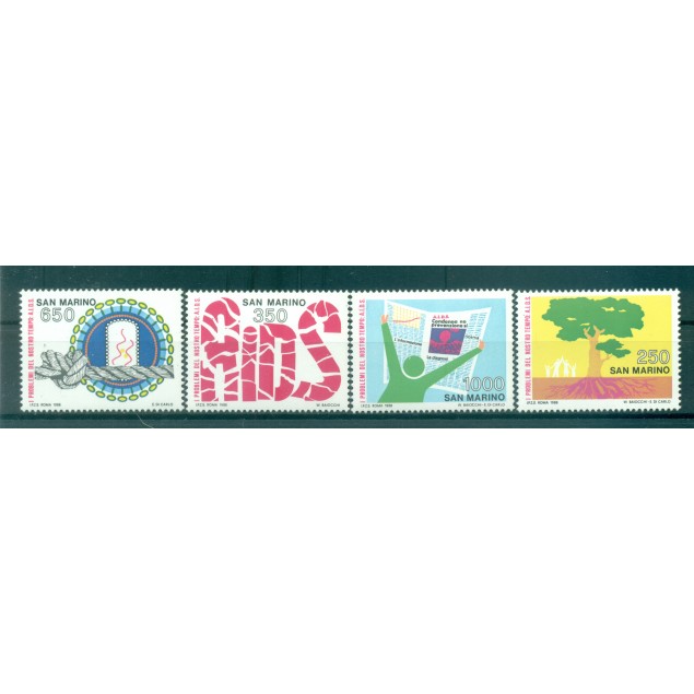 San Marino 1988 - Y & T  n. 1189/92 - AIDS (Michel n. 1395/98)