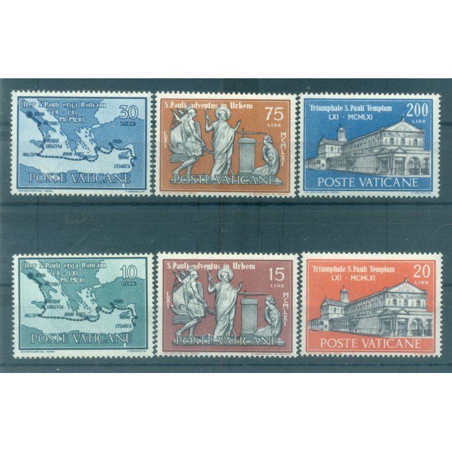 Vaticano 1961 - Y & T. n. 322/27 - San Paolo (Michel n. 369/74)