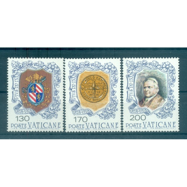 Vatican 1978 - Y & T n. 653/55 - Pape Pie IX (Michel n. 720/22)